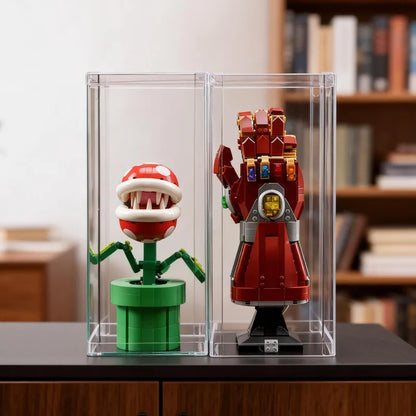 Display Case with Dust Cover(15×15×35cm) | 2 Pack