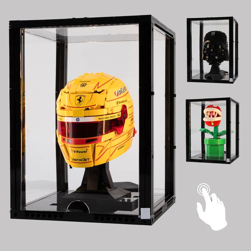 Lighted Front-Opening Display Case for LEGO® Models – 19 × 19 × 24 cm