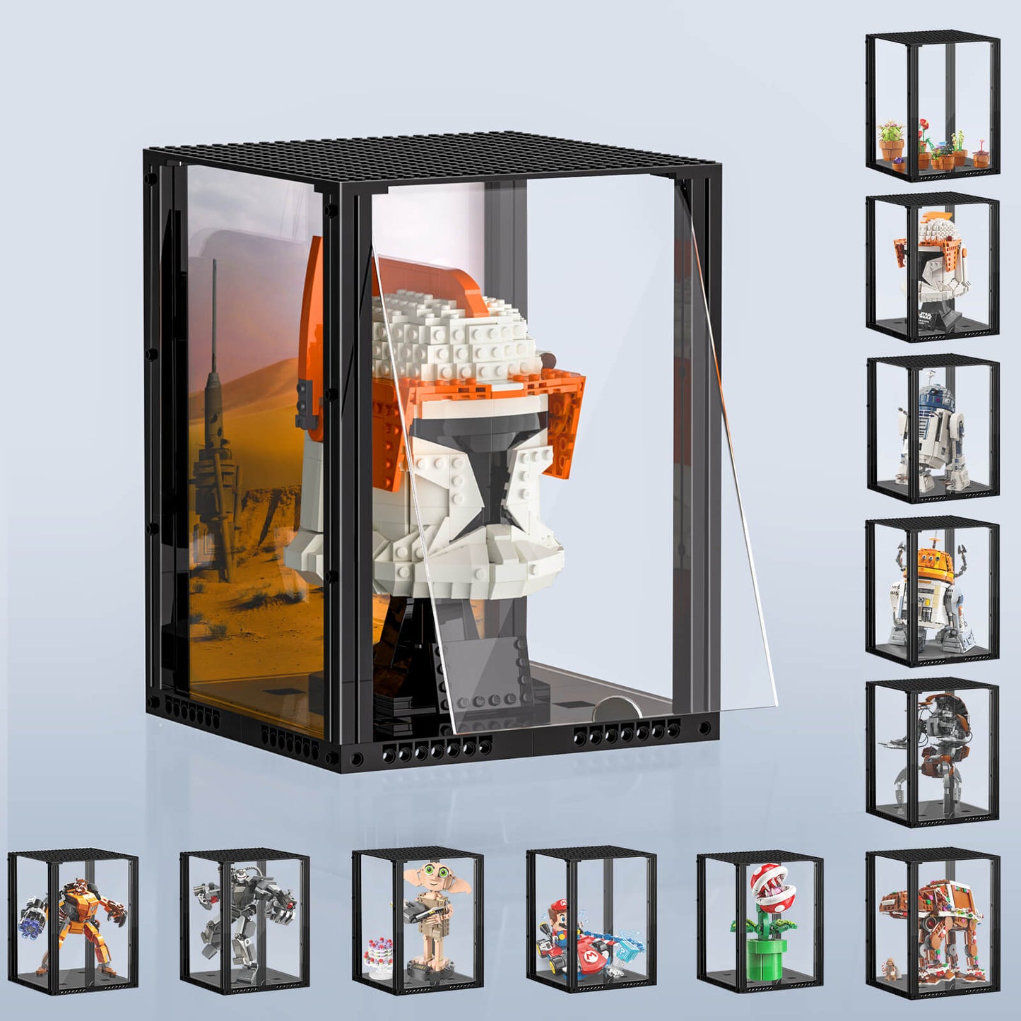Briksmax-Vitrine für LEGO-Helme (Produktgewicht: 1,090 kg)