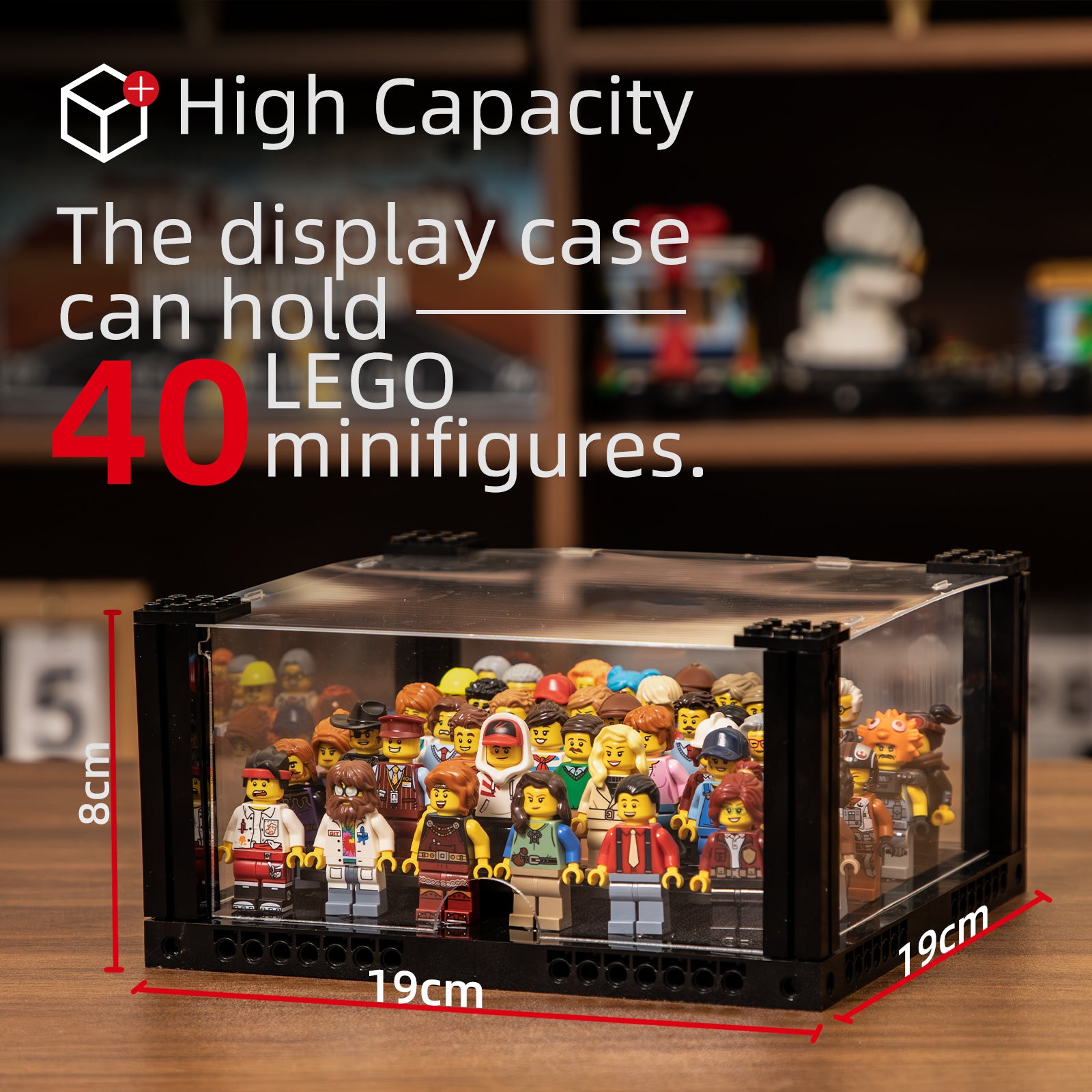 Large LEGO® Minifigure Display Case for 40 Figures – Briksmax