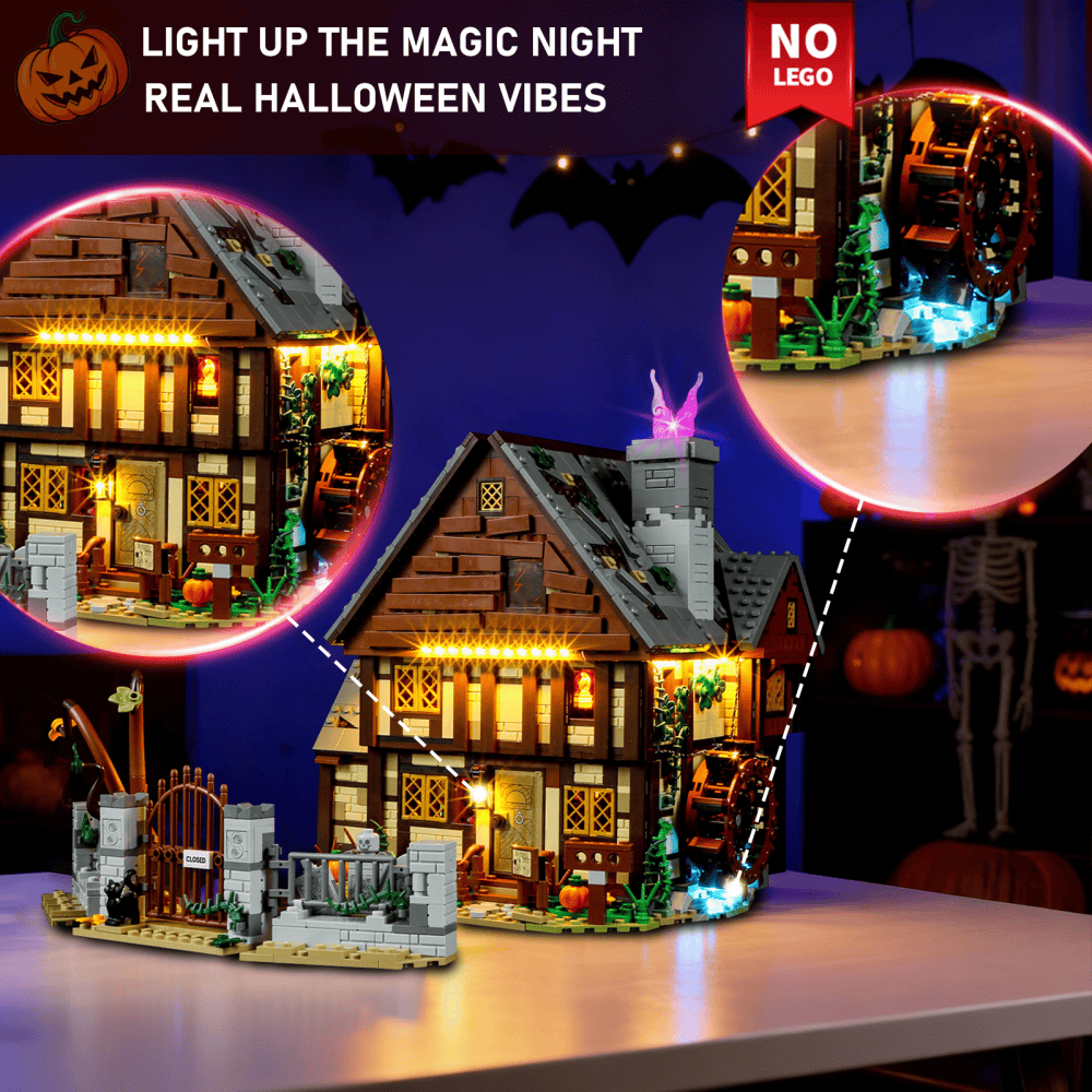 Light Kits For Disney Hocus Pocus: The Sanderson Sisters' Cottage 21341-Briksmax