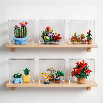 Display Case with Dust Cover(20 × 20 × 20 cm) | 2 Pack