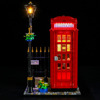 Light Kit For Red London Telephone Box 21347-BriksMax