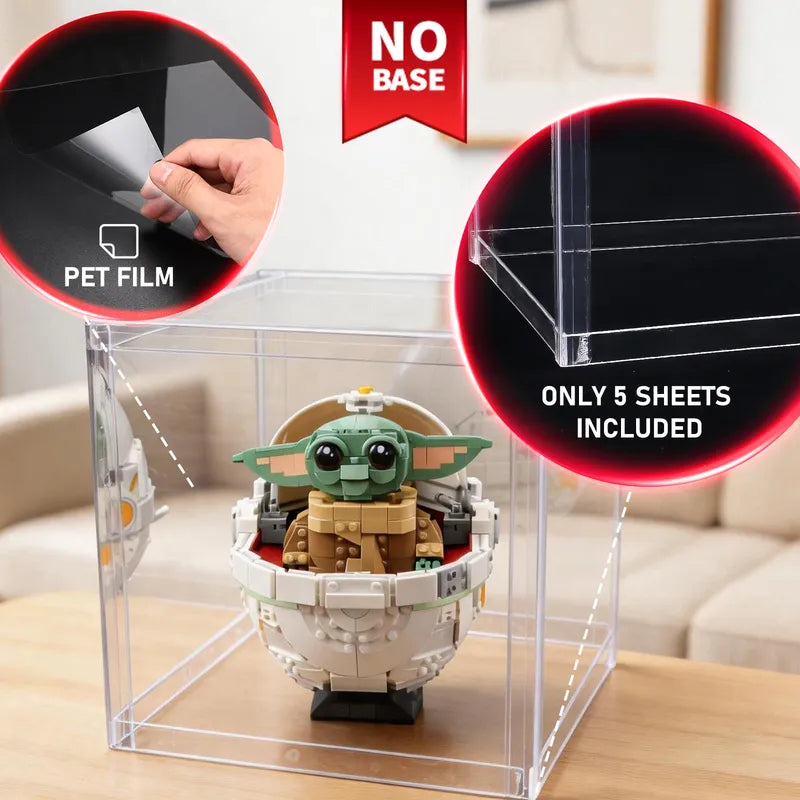 Display Case with Dust Cover(25× 25 × 25 cm) | 2 Pack