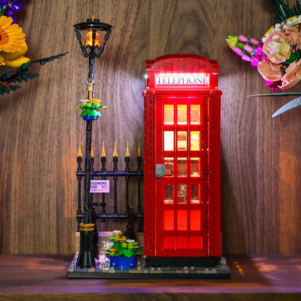 Beleuchtungsset für rote Londoner Telefonzelle 21347-BriksMax