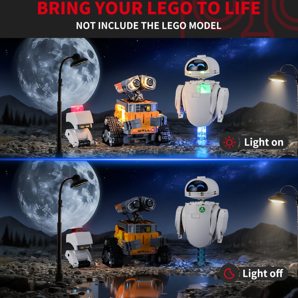 Briksmax Light Kit For LEGO WALL-E and EVE #43279 | Briksmax