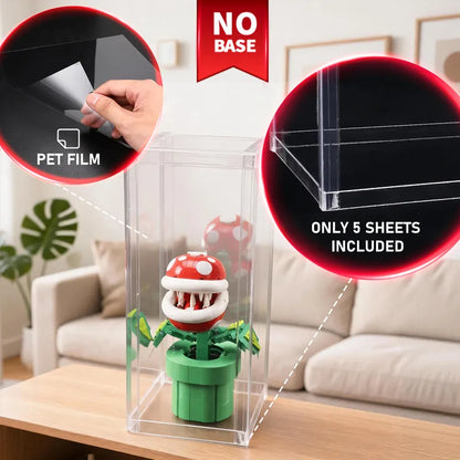 Display Case with Dust Cover(15×15×35cm) | 2 Pack