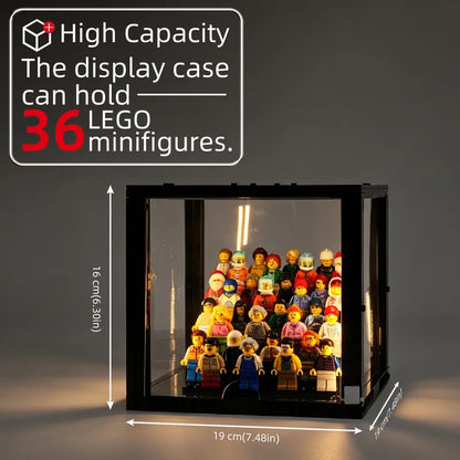 Compact 4-Tier Lighted Display Case for 36 LEGO® Minifigures | BRIKSMAX