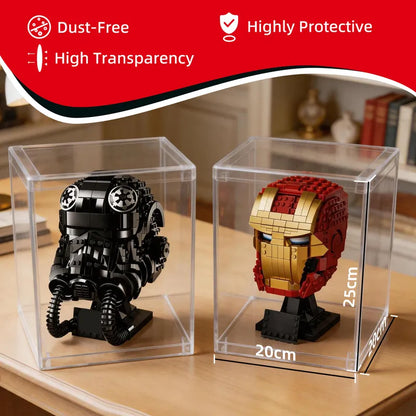 Display Case with Dust Cover(20 × 20 × 25 cm) | 2 Pack