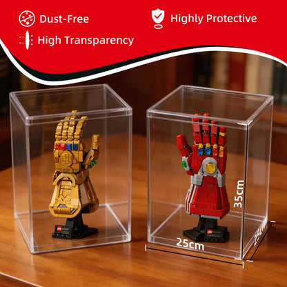 Display Case with Dust Cover(25× 25 × 35 cm) | 2 Pack