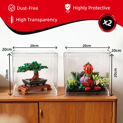Clear Display Case for Brick Models(2 Pack)