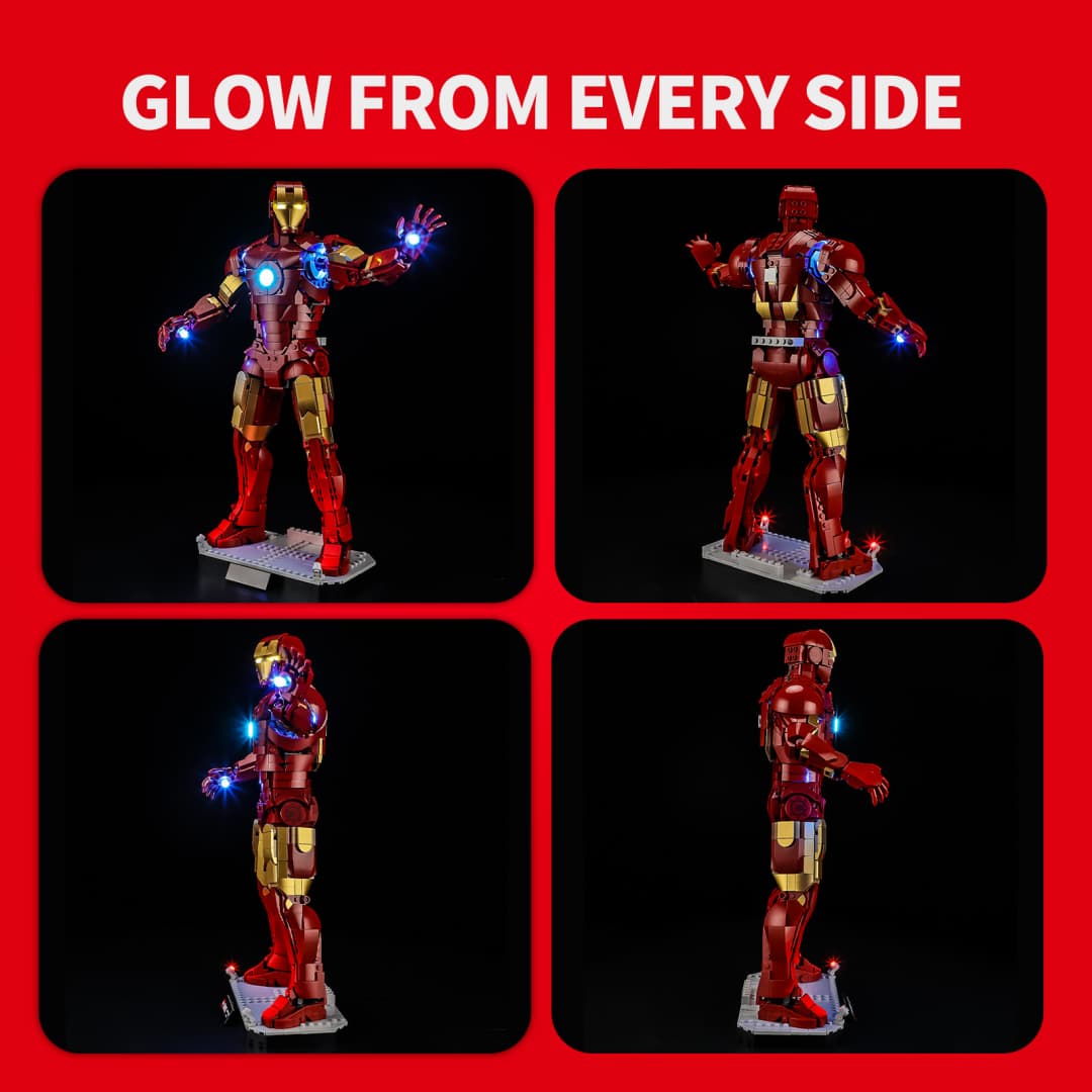 Touch-Control Light Kit for Iron Man Mark 3 Collectors' Edition 76344- Briksmax 2.0