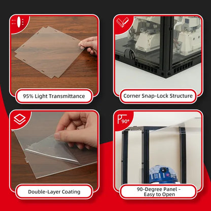 Front-Opening Display Case for LEGO® Models – 19 × 19 × 32 cm