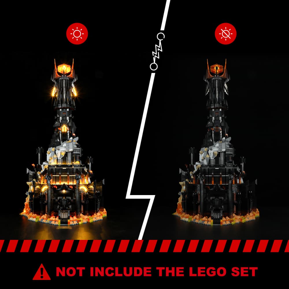 Kit d'éclairage pour Le Seigneur des Anneaux : Barad-dur 10333-Briksmax