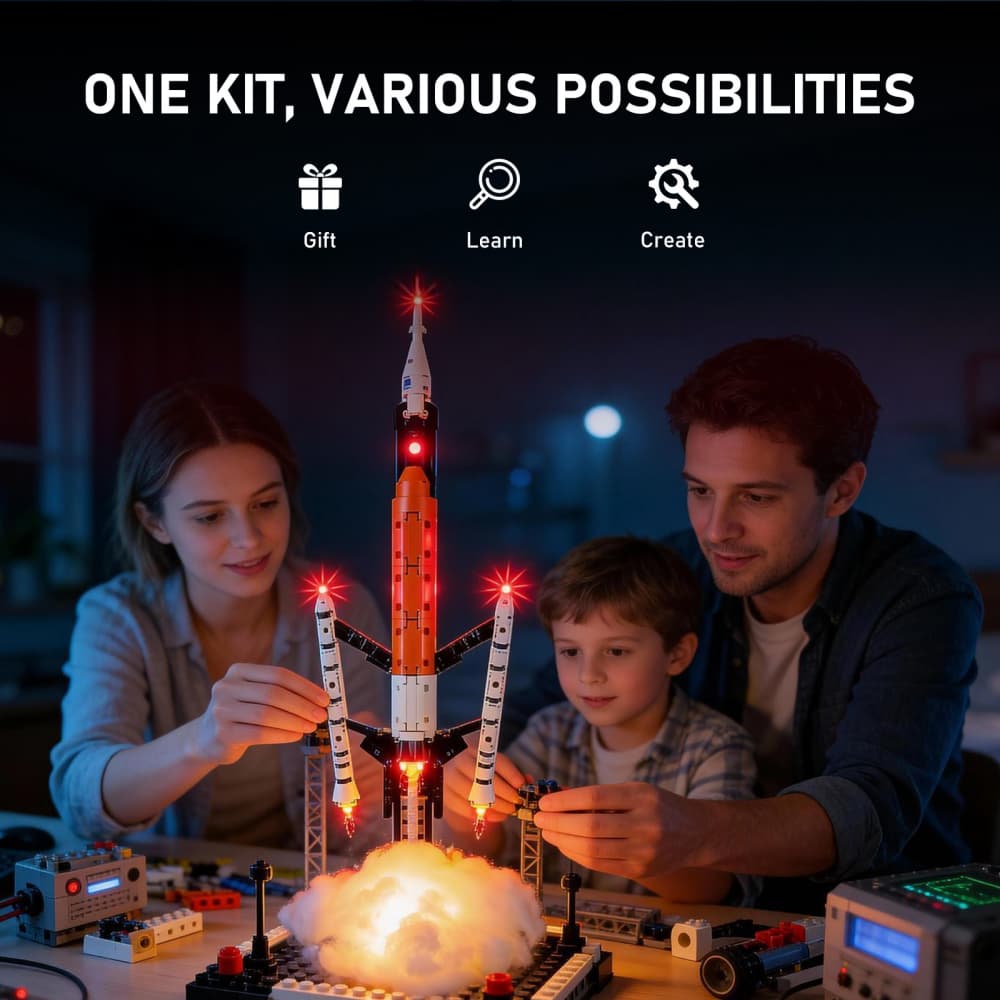 Light Kit for NASA Artemis Space Launch System Rocket 42221 - Briksmax 2.0