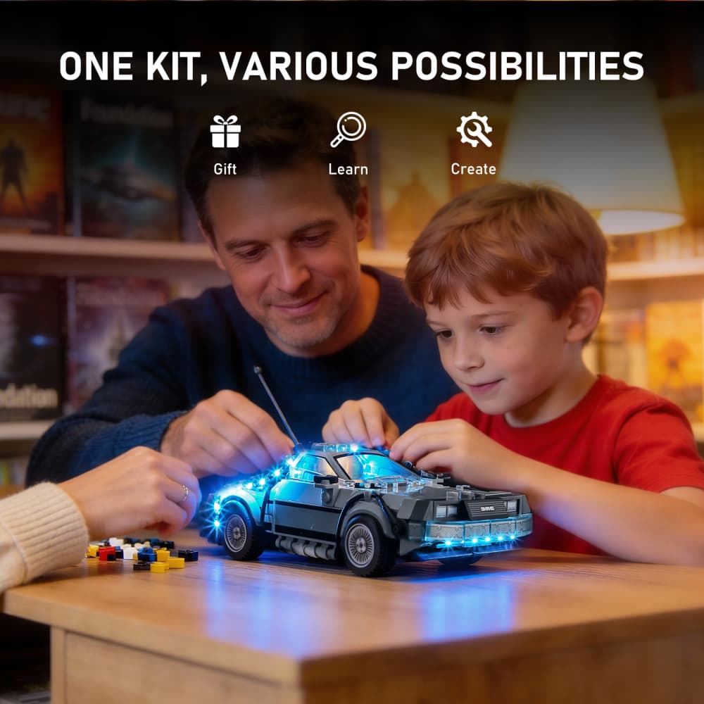 Light Kit for Time Machine from Back to the Future 77256- Briksmax 2.0