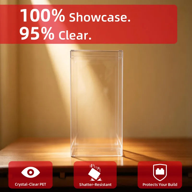 Display Case with Dust Cover(15×15×35cm) | 2 Pack