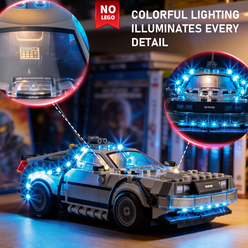 Light Kit for Time Machine from Back to the Future 77256- Briksmax 2.0