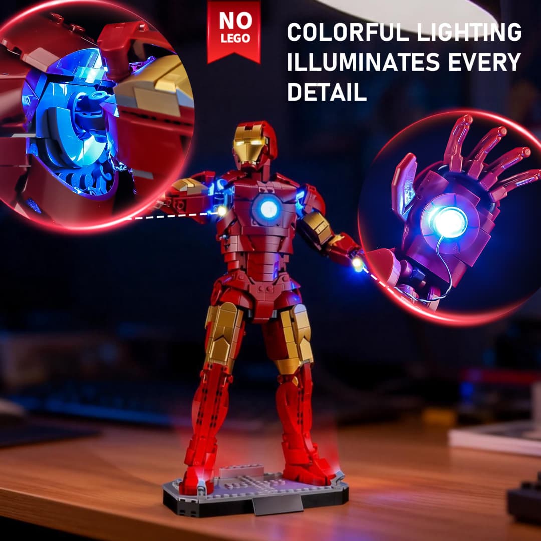 Touch-Control Light Kit for Iron Man Mark 3 Collectors' Edition 76344- Briksmax 2.0