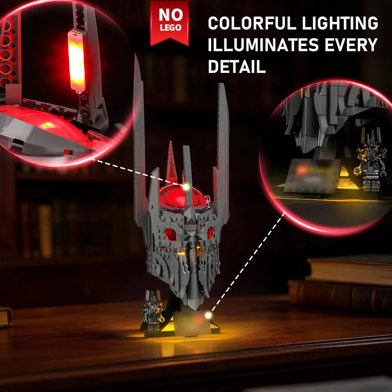 Light Kit for The Lord of the Rings: Sauron's Helmet 11373 - Briksmax 2.0