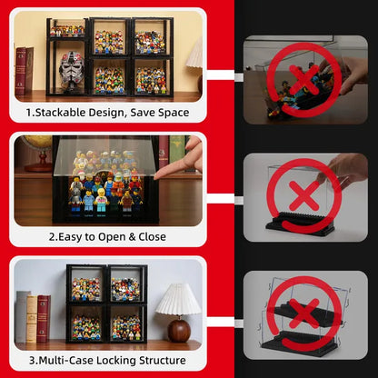 Compact 4-Tier Display Case for 36 LEGO® Minifigures | 2 Pack