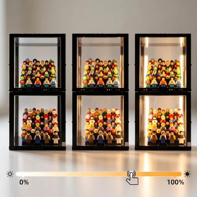 Compact 4-Tier Lighted Display Case for 36 LEGO® Minifigures | BRIKSMAX