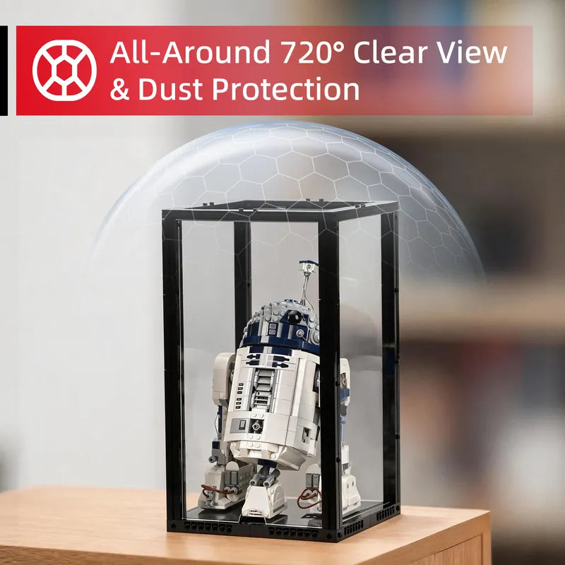 Front-Opening Display Case for LEGO® Models – 19 × 19 × 32 cm