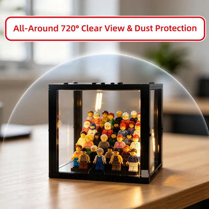 Compact 4-Tier Lighted Display Case for 36 LEGO® Minifigures | BRIKSMAX
