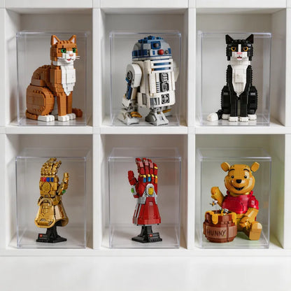 Display Case with Dust Cover(25× 25 × 35 cm) | 2 Pack