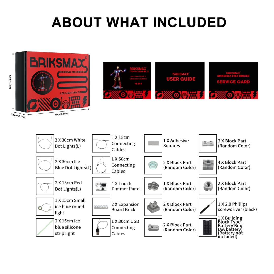 Kit d'éclairage pour Iron Man Mark 3 Collector' Edition 76344 - Briksmax 2.0