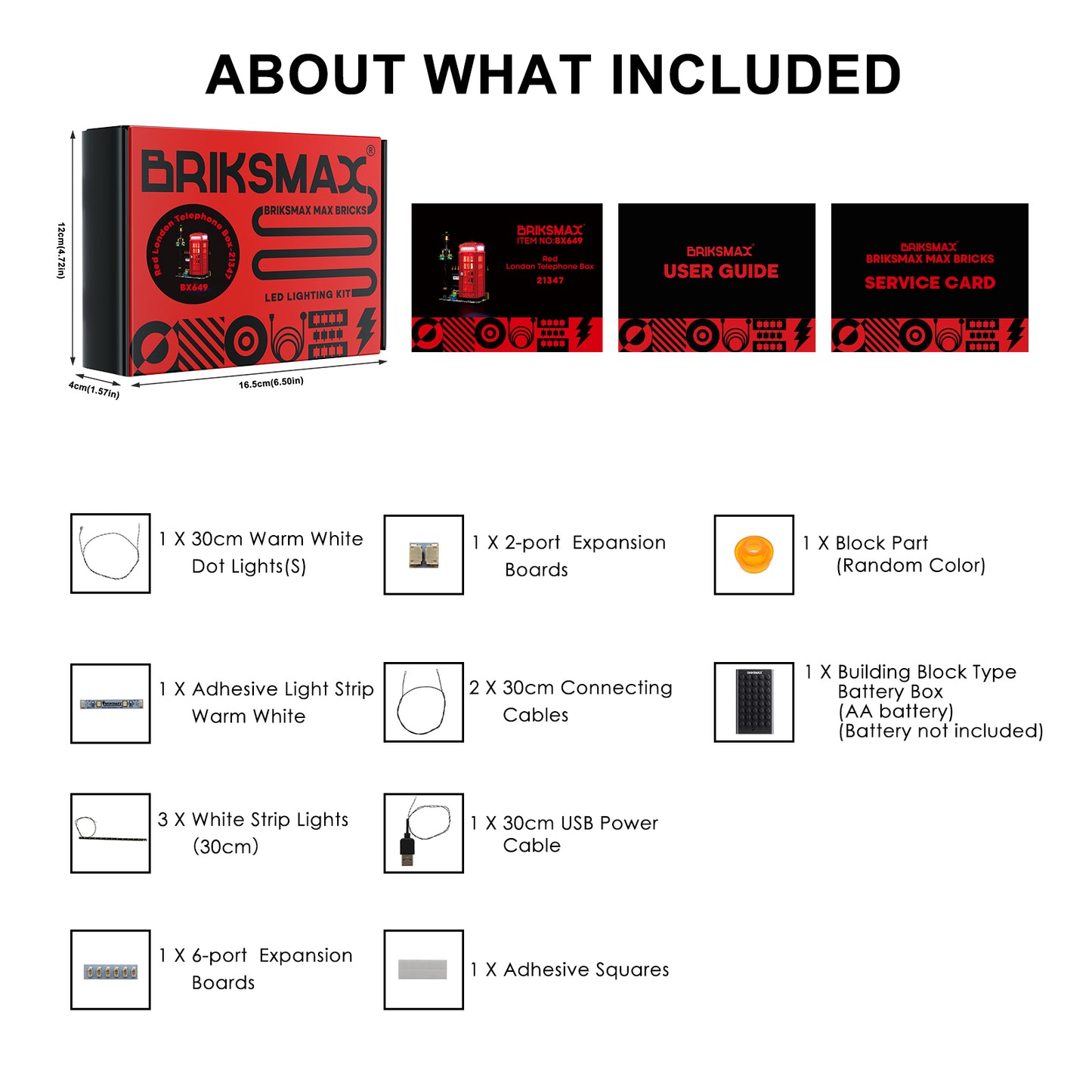 Beleuchtungsset für rote Londoner Telefonzelle 21347-BriksMax