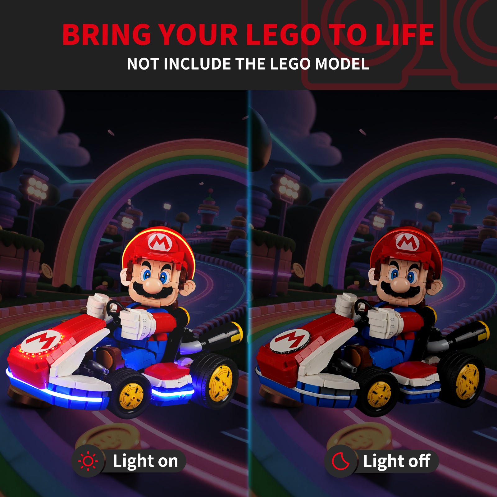 ハマリ Briksmax Light Kit For Mario Kart™ – Mario & Standard Kart #72037
