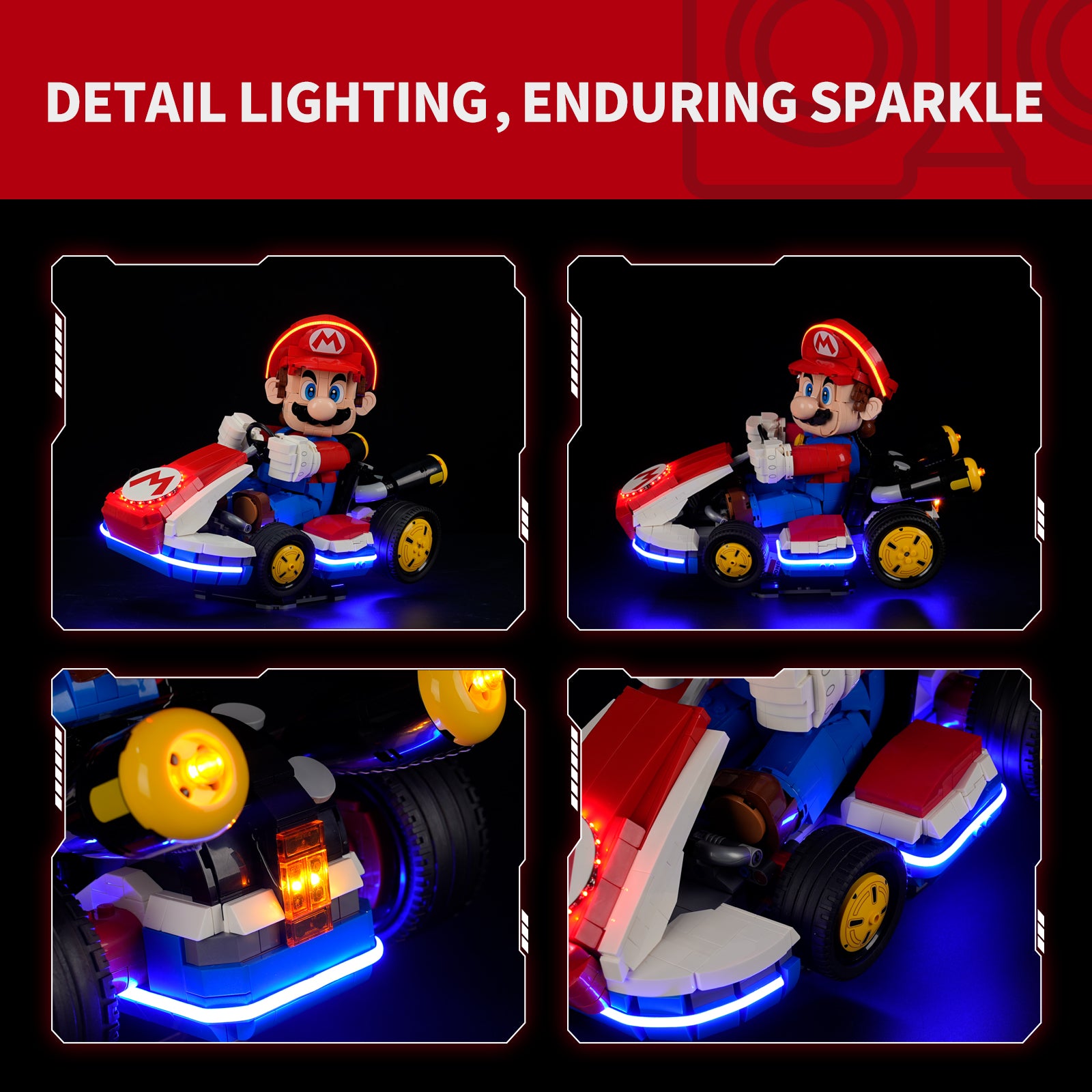 Briksmax Light Kit For Mario Kart™ – Mario & Standard Kart #72037-4