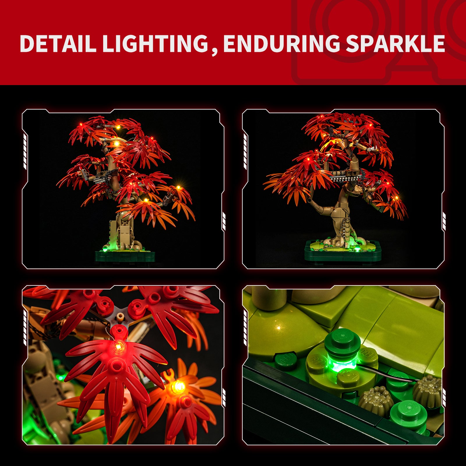 lego bonsai tree led lights Briksmax 2.0 LED Light Kit for LEGO Japanese Red Maple Bonsai Tree #10348