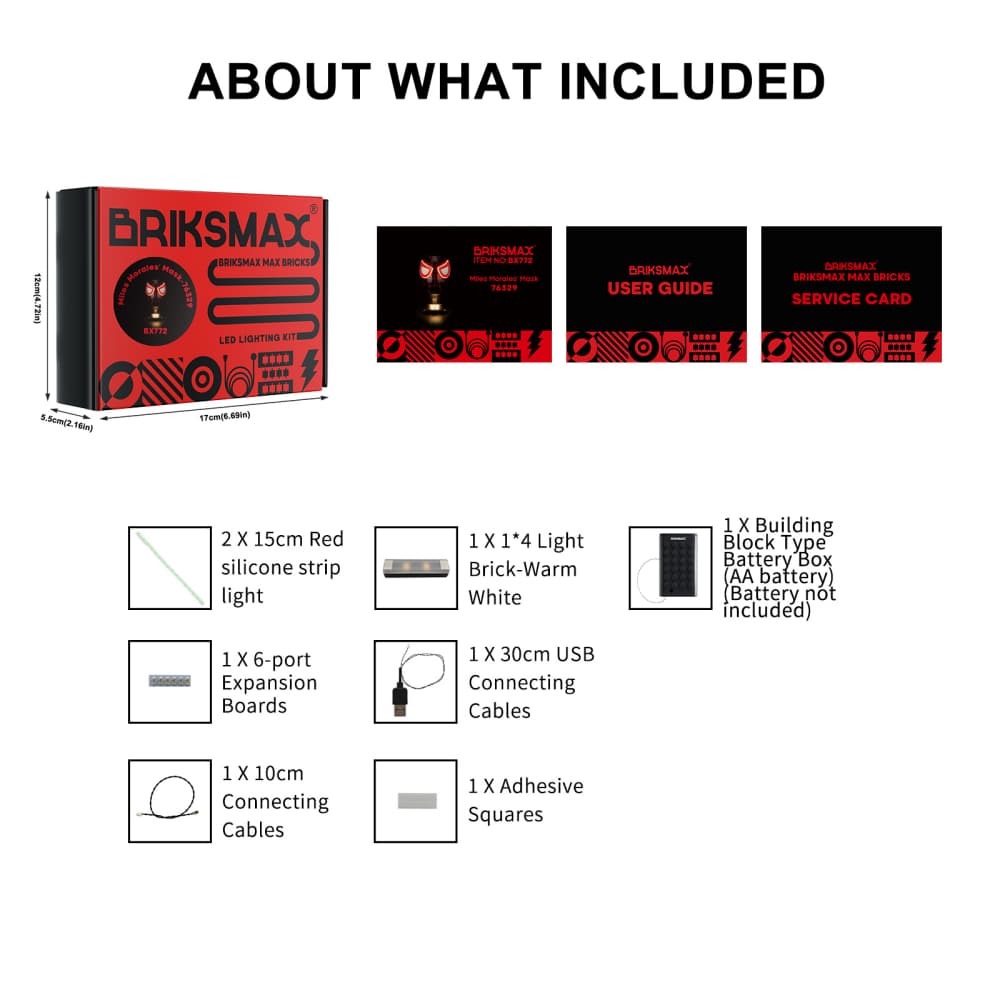 Kit d'éclairage pour masque de Miles Morales n° 76329 - Briksmax 2.0