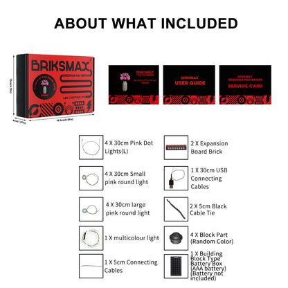 Light Kit For Bouquet of Pink Roses #10374- Briksmax 2.0