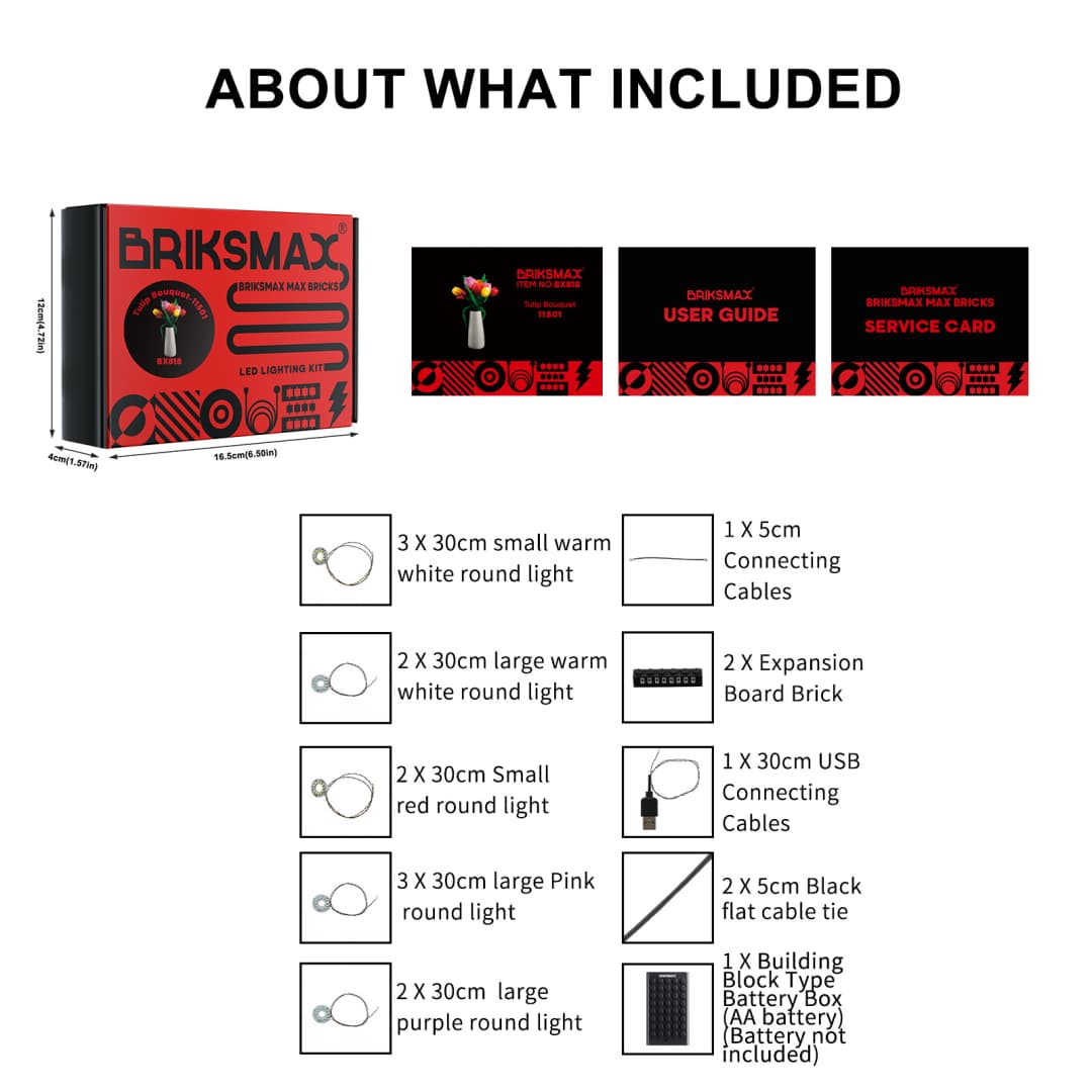 Light Kit for Tulip Bouquet 11501- Briksmax 2.0