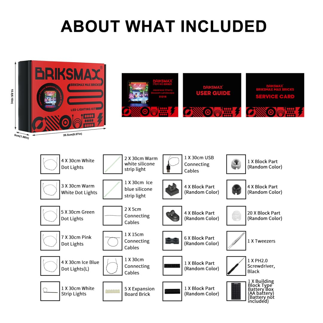 Light Kit for Japanese Cherry Blossom Landscape 31218 - Briksmax 2.0