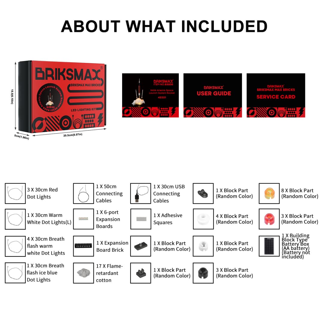 Light Kit for NASA Artemis Space Launch System Rocket 42221 - Briksmax 2.0