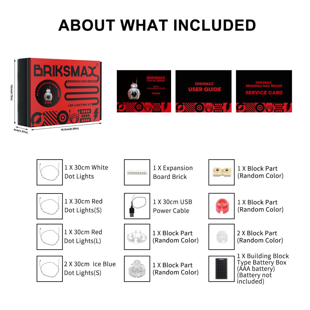 Kit d'éclairage pour droïde astromécano BB-8 75452 - Briksmax 2.0