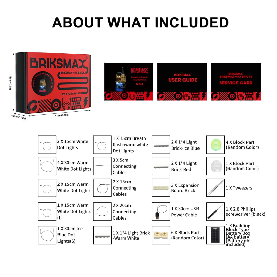 Light Kit for Hogwarts Castle: Hospital Wing 76463 - Briksmax 2.0