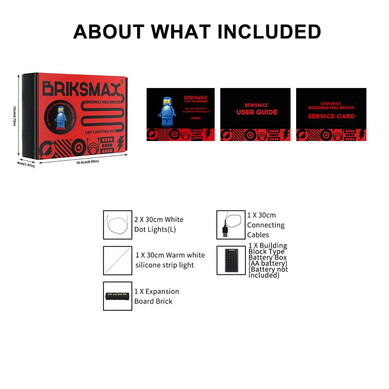 Light Kit for Up-Scaled Blue Astronaut Minifigure 40921- Briksmax 2.0