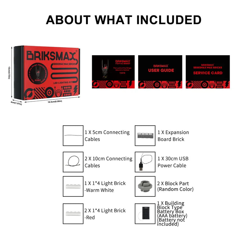 Light Kit for The Lord of the Rings: Sauron's Helmet 11373 - Briksmax 2.0