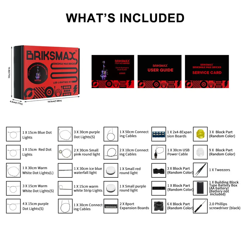 Light kit for Olivia Rodrigo's Dual Guitar 43031 | Briksmax 2.0