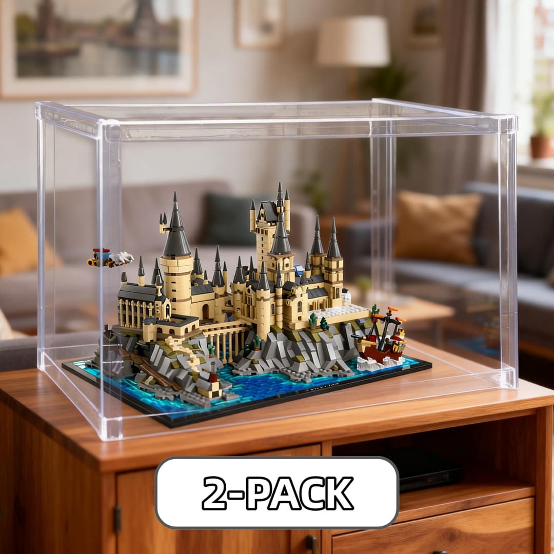 Display Case with Dust Cover(36 × 27 × 27 cm) | 2 Pack