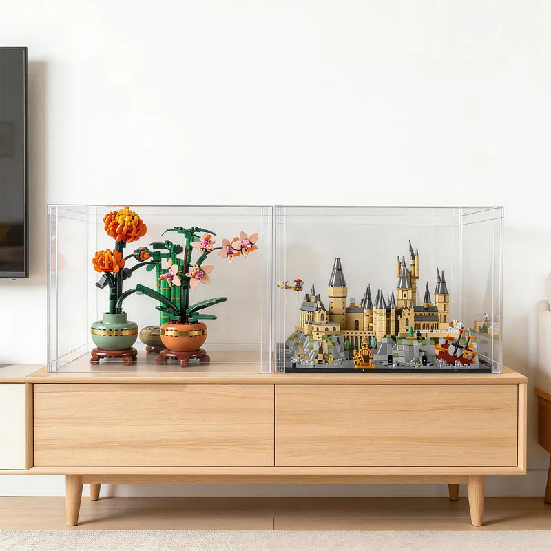 Display Case with Dust Cover(36 × 27 × 27 cm) | 2 Pack