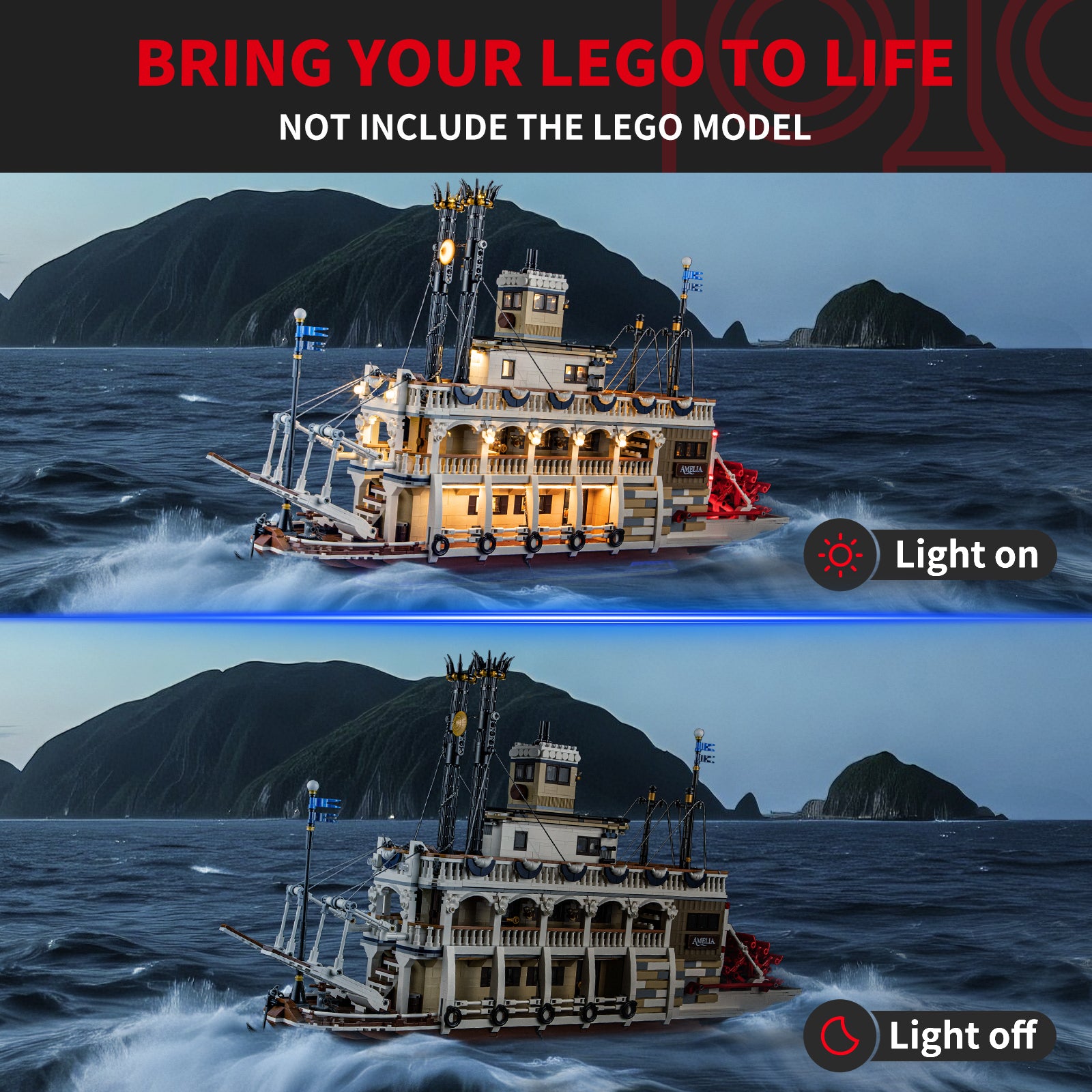 Briksmax 2.0 Light Kit For LEGO River Steamboat #21356-3