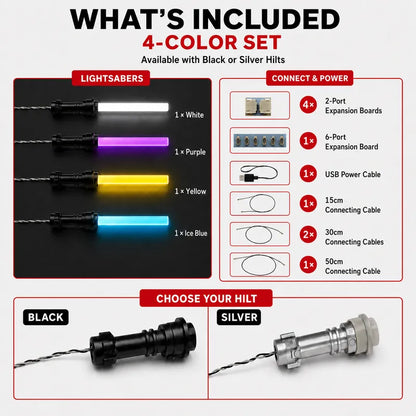 Star Wars Lightsaber LED Kit Bundle with Expansion Board, USB & Cables