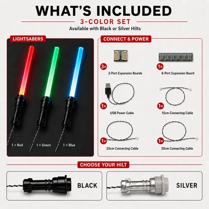 Star Wars Lightsaber LED Kit Bundle with Expansion Board, USB & Cables
