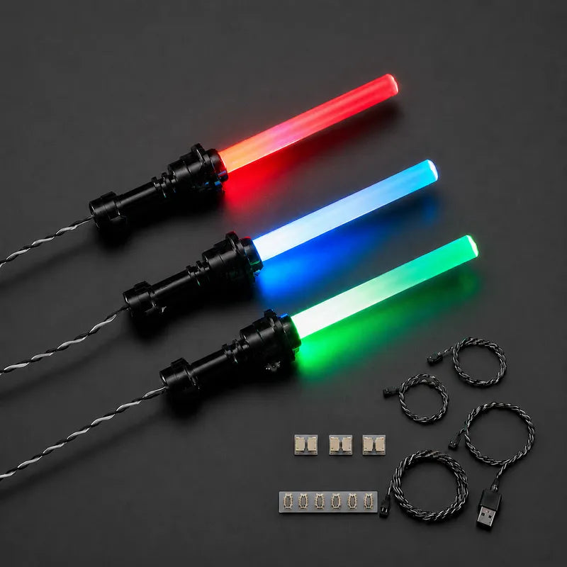 Star Wars Lightsaber LED Kit Bundle with Expansion Board, USB & Cables